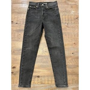 Levis Wedgie Skinny 24 Black Button Fly